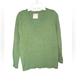 Vintage Y2K Old Navy Green V-Neck Wool‎ Sweater Size Small